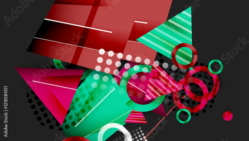 Abstract background geometric design with colorful gradients
