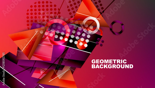 Abstract background geometric design with colorful gradients