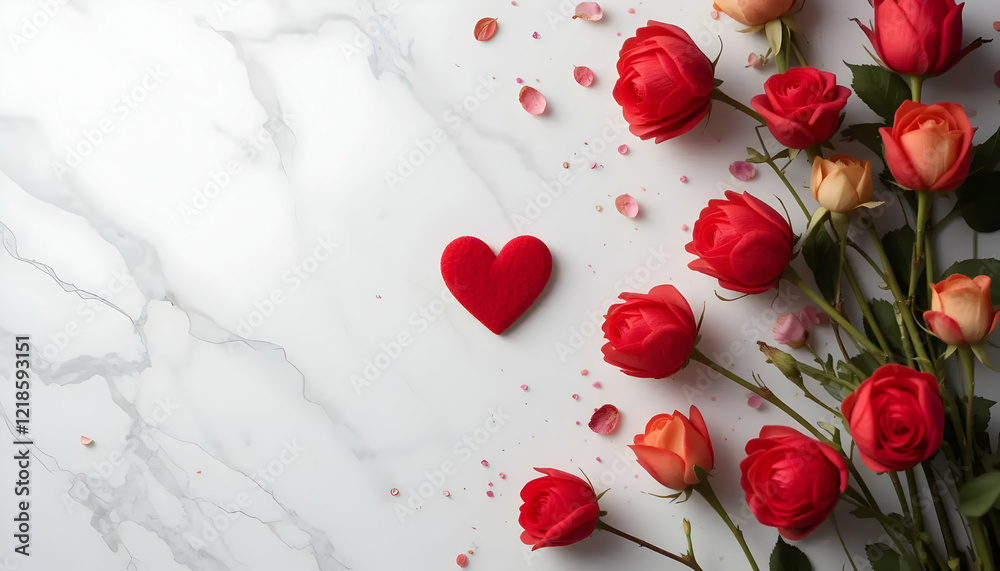 red dowry flower and heart symbol red dowry flower and heart symbol