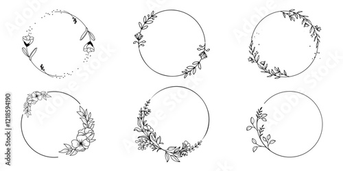 A beautifully crafted set of calligraphic floral frames and modern botanical accents. all designed in a versatile vector format..ai