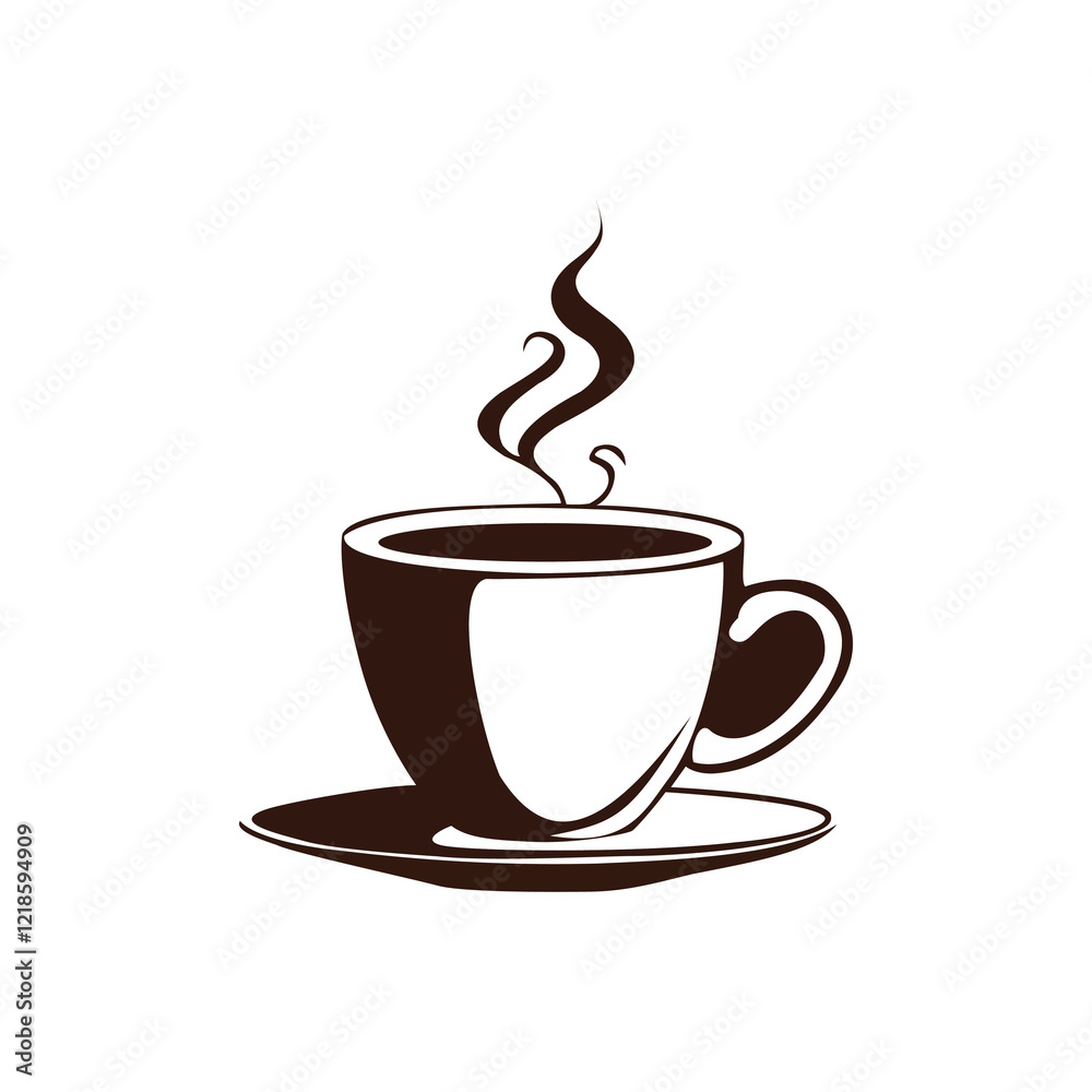Obraz premium Minimalistic Coffee Cup Design Perfect for Cafes and Beverage Branding Concepts