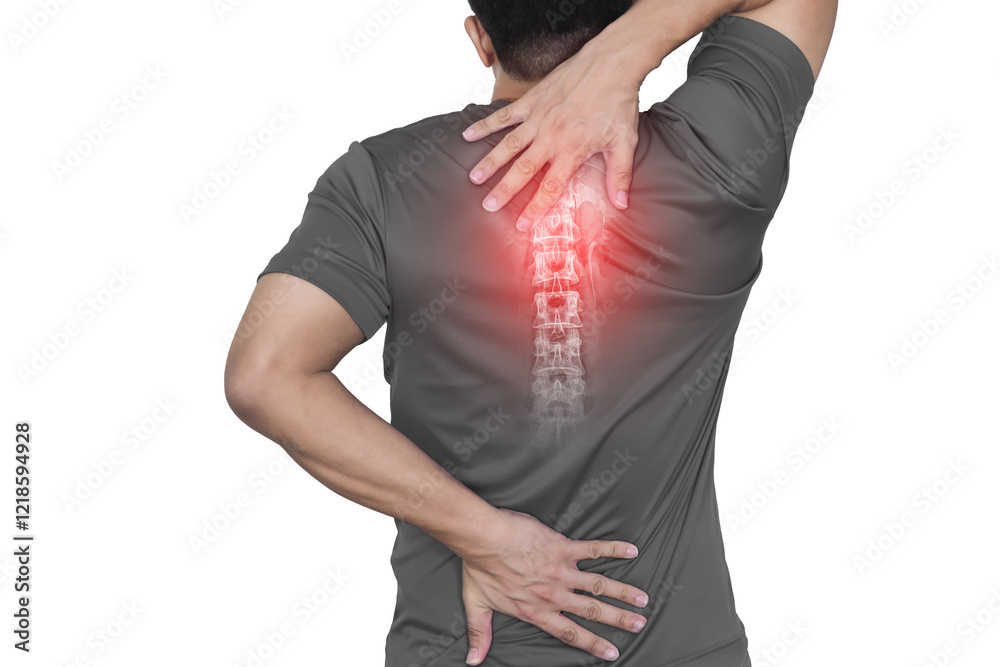 The man has back pain and bone pain.