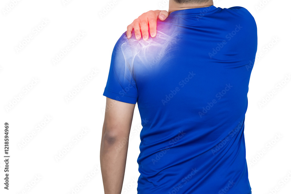 The man had shoulder pain and inflammation.