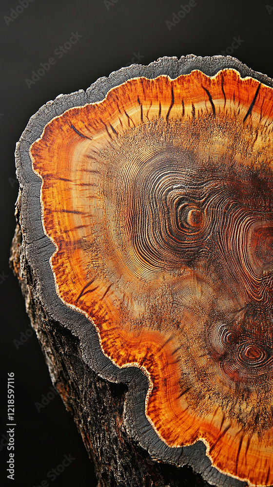 Obraz premium Close-up of a log's cross-section
