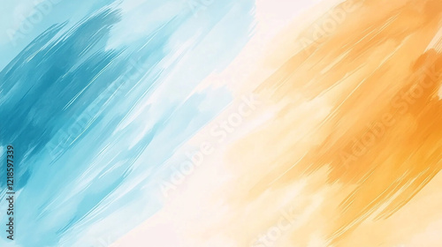 Vibrant Blue and Orange Brushstroke Abstract Background