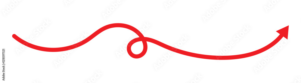 Long Red right side arrow vector. Simple line hand drawn Red arrow. wavy curved Long arrow icon. long line arrow vector. flat style Arrow symbol. arrow on a white background. vector illustration. Long Red right side arrow vector. Simple line hand drawn Red arrow. wavy curved Long arrow icon. long line arrow vector. flat style Arrow symbol. arrow on a white background. vector illustration.