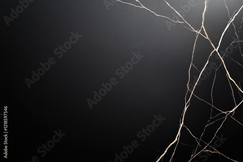 Intricate branches stretch across dark background, creating deli