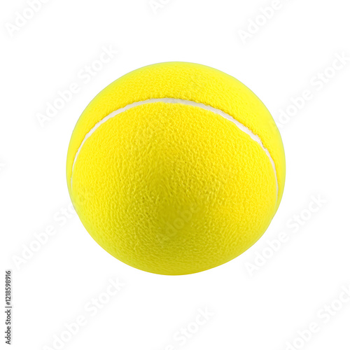 Tennis ball, yellow in color, no background, high-resolution photography, professional quality. 