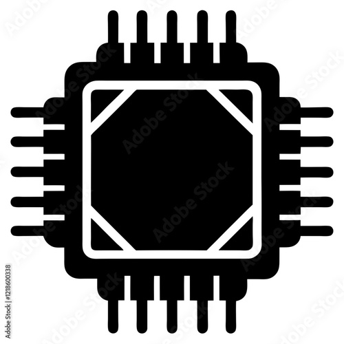 Single chip icon vector on white background