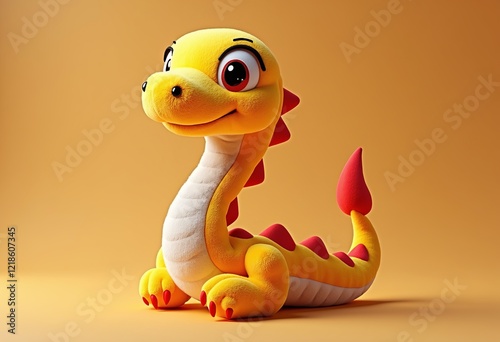 3D Plush Snake Model: Ultra-high detail, Popmart style, clean background, a high-resolution 8K render, perfect for animation, 3D modeling projects, best quality and ultra plush texture.

 photo