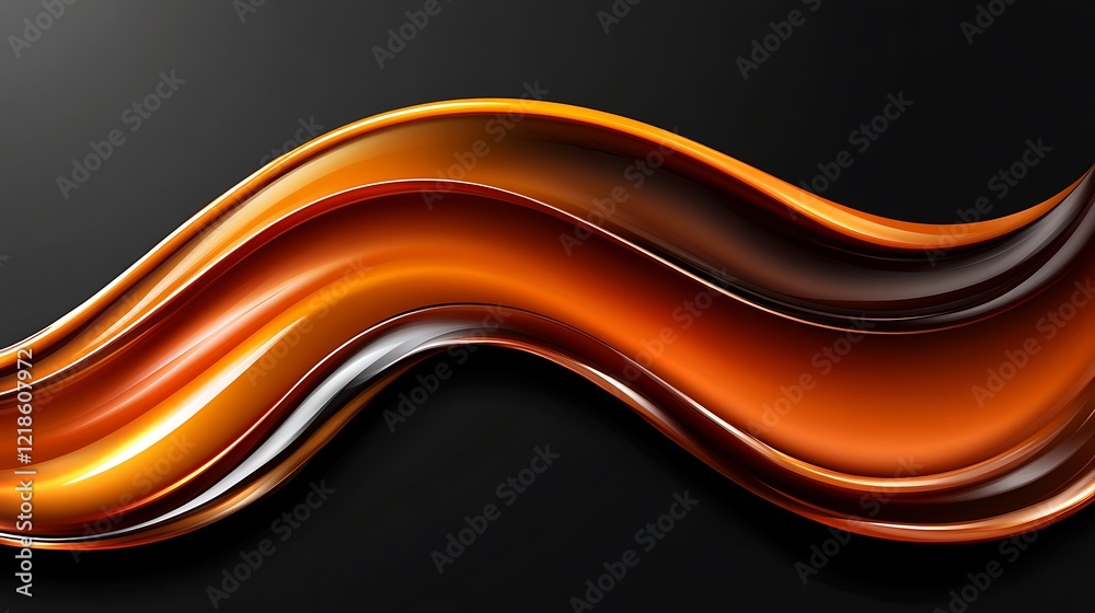 Obraz premium Abstract Orange and Brown Wavy Design