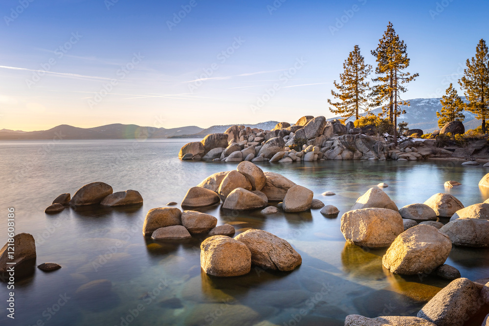 lake and mountains