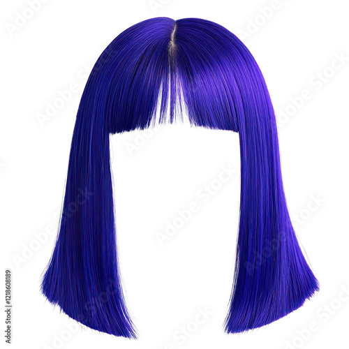 Wallpaper Mural Bright purple wig with sleek, straight strands for costumes or fashion, isolated on a transparent background. PNG Torontodigital.ca