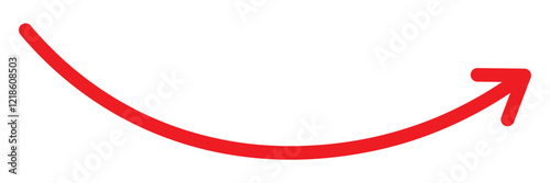 wavy curved Long arrow icon. long line arrow vector. flat style Arrow symbol. arrow on a white background. vector illustration. Simple line hand drawn Red arrow icon . 