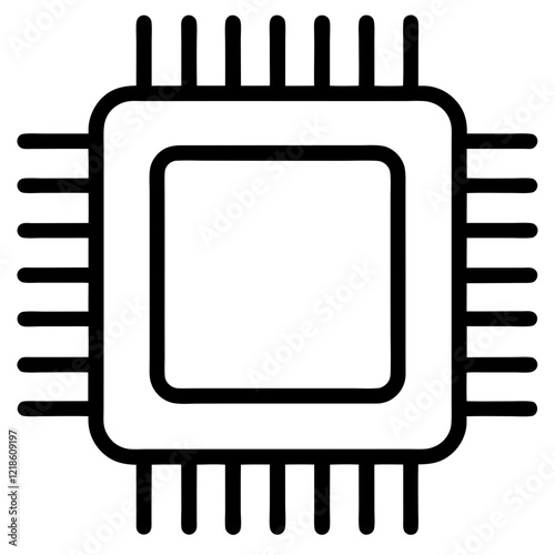Single chip icon vector on white background