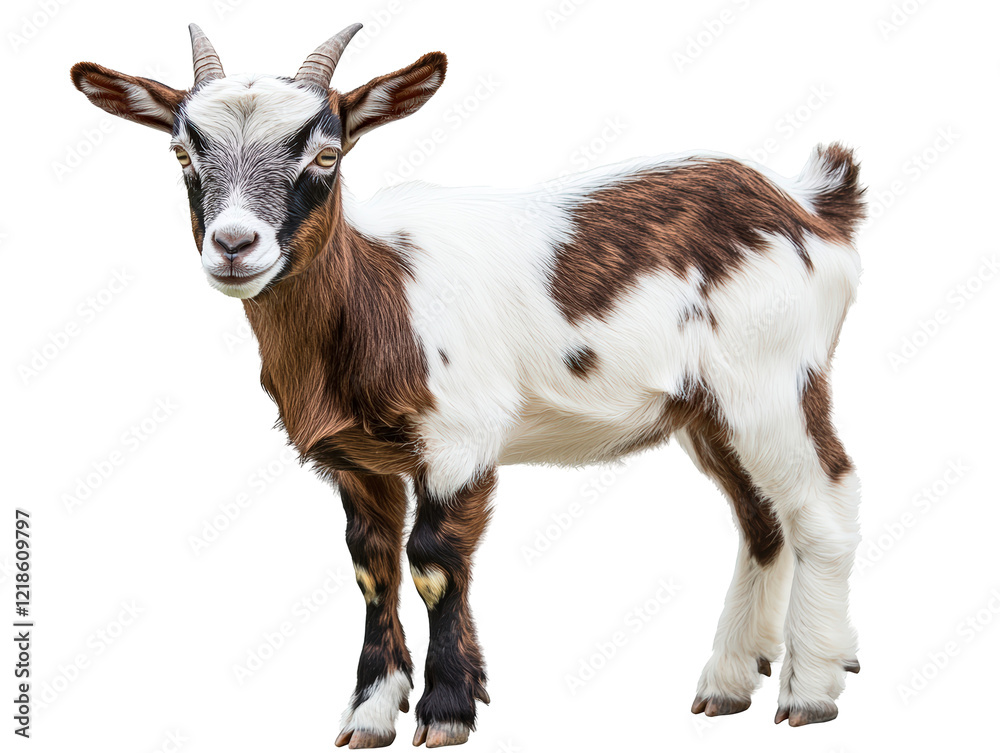 Isolated Brown and White Goat Full Body Isolated Brown and White Goat Full Body