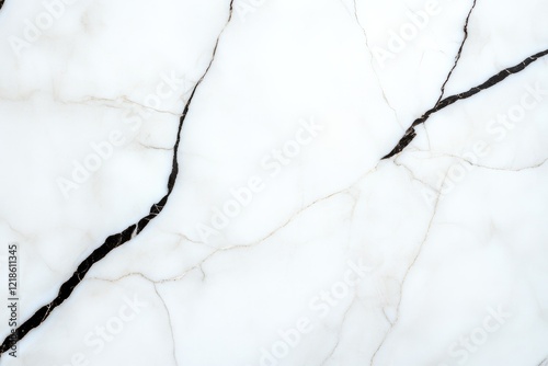 Elegant white marble surface featuring striking black veining pa