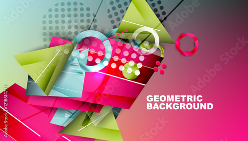 Abstract background geometric design with colorful gradients