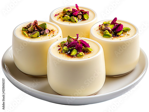 Delicious desserts indian cuisine food photography bright background close-up creamy treats photo