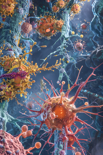 Intricate Map and Functional Diagram of Natural Killer Cell Receptors in Human Immune System photo