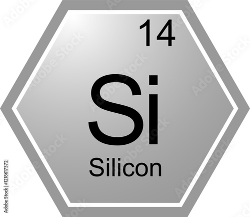 Obraz na płótnie The symbol of the chemical element Si is Silicon. w salonie