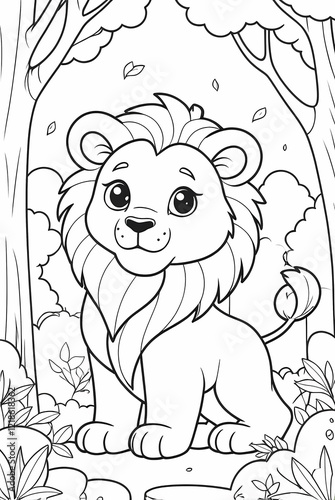 Cute Jungle Animals Coloring Pages