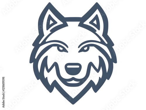 Wallpaper Mural Simple Wild Wolf Head Animal Wildlife Line Outline Icon Symbol Torontodigital.ca