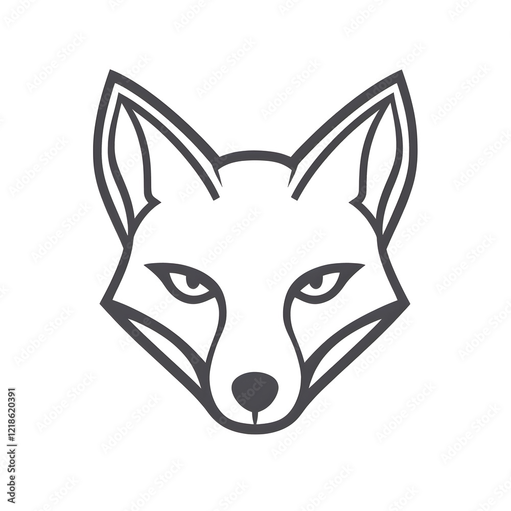 Isolated Simple Wild Animal Fox Wildlife Line Icon Symbol Isolated Simple Wild Animal Fox Wildlife Line Icon Symbol