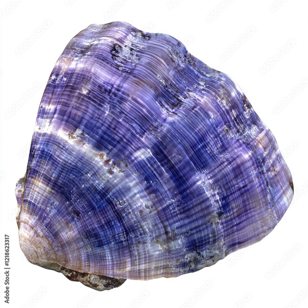 Fototapeta premium Vibrant purple shell with intricate patterns and textures