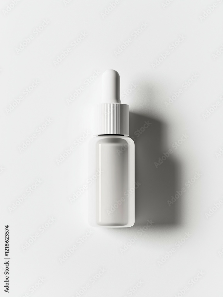 white Blank unbranded serum skincare with white top on white background for advertisement white Blank unbranded serum skincare with white top on white background for advertisement