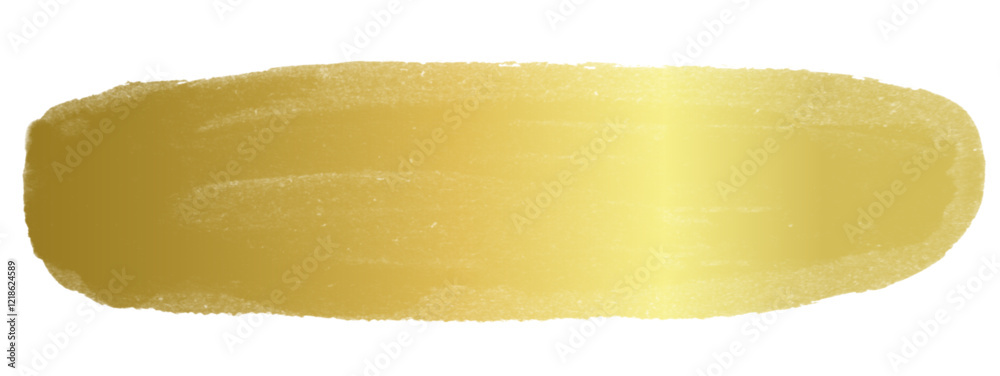 Obraz premium Gold brush watercolor ink stroke label, Editable isolated background