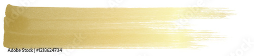 Gold brush watercolor ink stroke label, Editable isolated background
