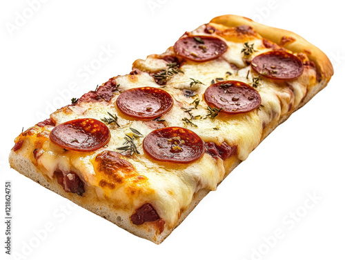 Isolated Slice of Pepperoni Pizza