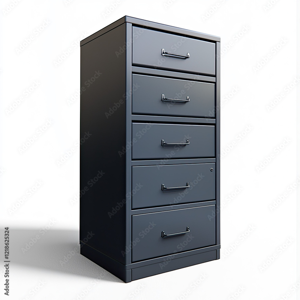 Modern metal filing cabinet with four drawers Modern metal filing cabinet with four drawers