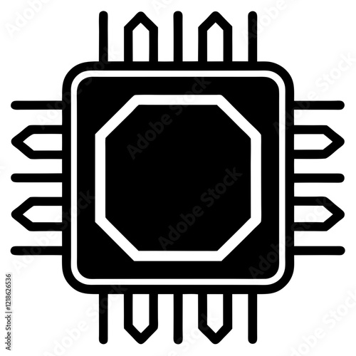 Single chip icon vector on white background