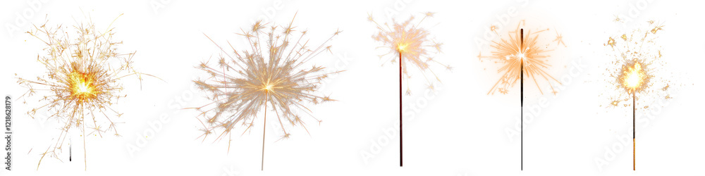PNG Vibrant sparklers illuminate night, isolated element set, transparent background PNG Vibrant sparklers illuminate night, isolated element set, transparent background