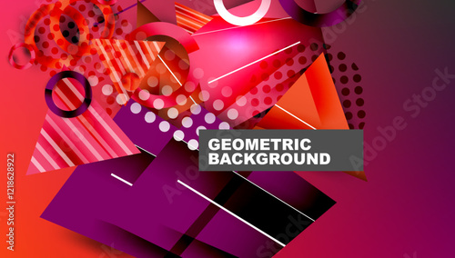 Abstract background geometric design with colorful gradients
