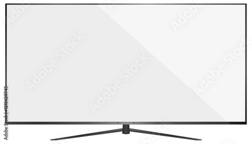 TV screen background.Modern LED LCD panel.Wide computer monitor display mockup.Blank flatscreen Television template.Vector illustration horizon plasma TV monitor hanging wall,New Technology electronic