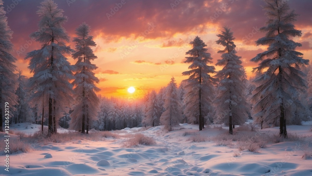 sunset in the forest sunset in the forest