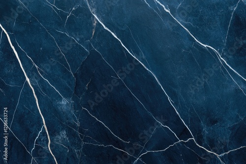Deep blue marble features striking white veining, creating sophi