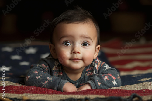 Birthright citizenship in the United States, a baby and the American flag