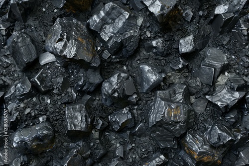 Wallpaper Mural Big pile of natural black coals. Detailed photo textured background Torontodigital.ca