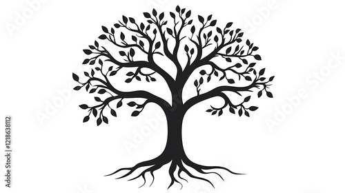 A tree with its roots showing