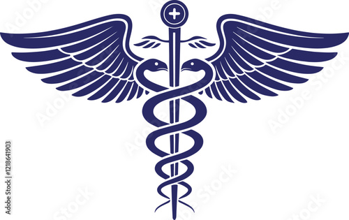 caduceus medical symbol on white background