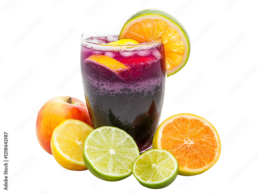 Refreshing fruit drink with citrus and apple studio setting beverage photography close-up Refreshing fruit drink with citrus and apple studio setting beverage photography close-up