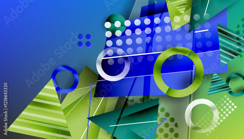 Abstract background geometric design with colorful gradients