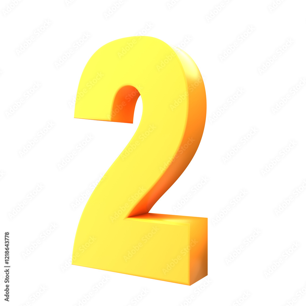 Number 2 of yellow color 3d sign percent discount on isolated background.yellow and White on a Transparent Background Number 2 of yellow color 3d sign percent discount on isolated background.yellow and White on a Transparent Background