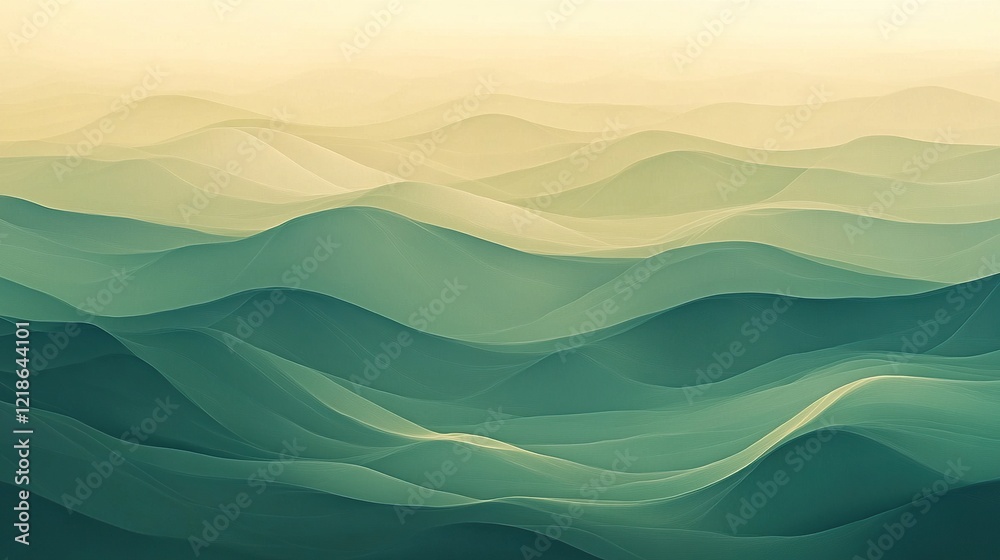 A limitless gradient expanse of sage green fading smoothly into muted amber tones A limitless gradient expanse of sage green fading smoothly into muted amber tones