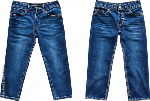 Blue denim jeans showcasing casual.