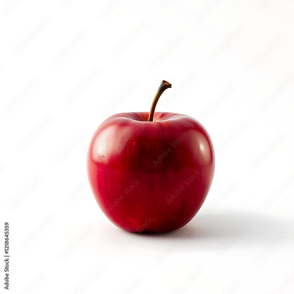 a shiny red apple isolated on a white background